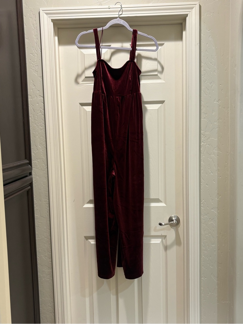 Old Navy Velvet Wine Red Jumpsuit